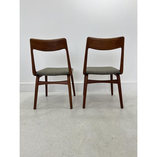 Wood Teak Boomerang Dining Chairs by Alfred & Erik Christensen for Slagelse Møbelværk, Set of 2 For Sale - Image 7 of 9
