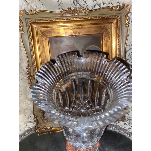 Glass Vintage Waterford Crystal Balmoral 11" Footed Vase Elegant Grandmillennial Decor For Sale - Image 7 of 12