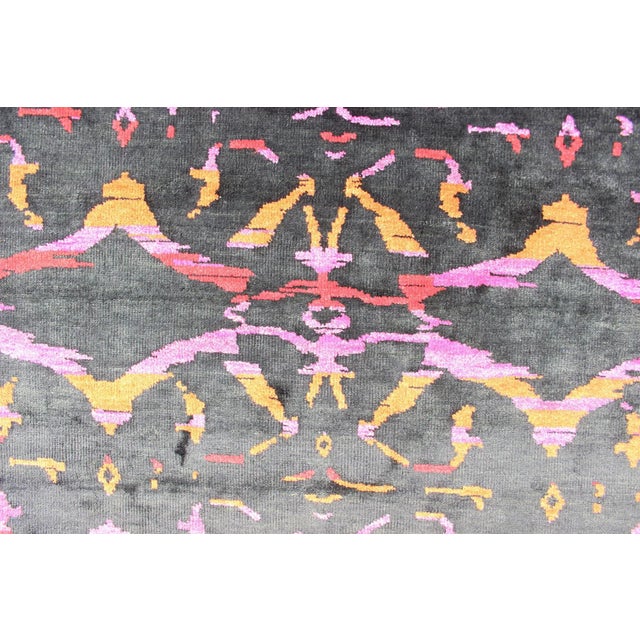 Textile Modern Rug by Keivan Woven Arts in Wool With Silk and Abstract Design For Sale - Image 7 of 13
