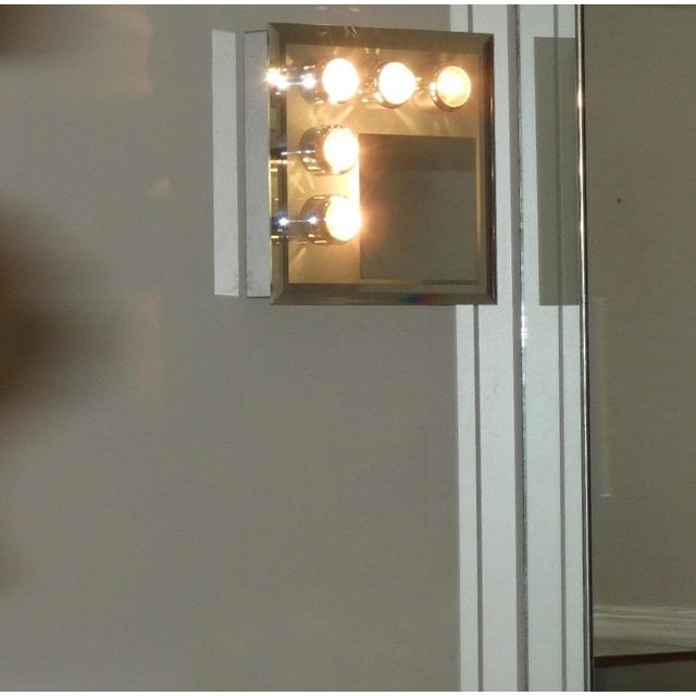 Chrome-Plated Steel Wall Lamp with Mirror and Lights, 1970s For Sale - Image 14 of 15