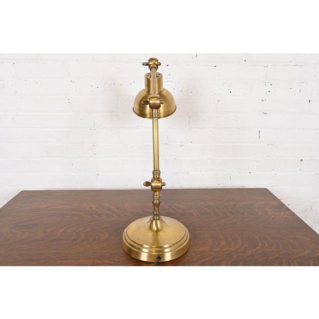Art Deco Ralph Lauren Style Modern Brass Swing Arm Adjustable Desk Lamp or Table Lamp For Sale - Image 3 of 12