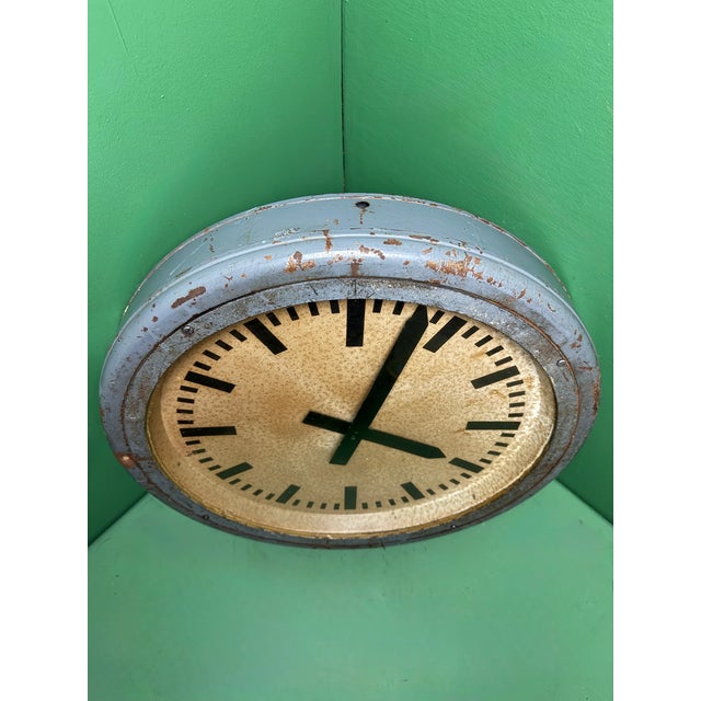 Large German Pre War Railway Clock, 1930s For Sale - Image 4 of 9