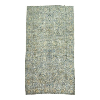 Antique Zabihi Collection Oversize Green Blue Persian Kerman Carpet - 9'6" x 17' For Sale