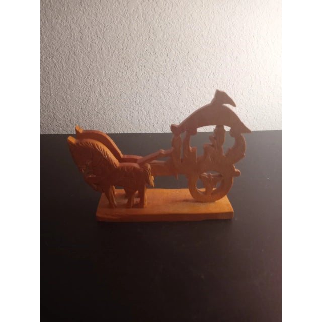 Brown 1970s Hand-Carved Horse Carriage 3D Model For Sale - Image 8 of 8