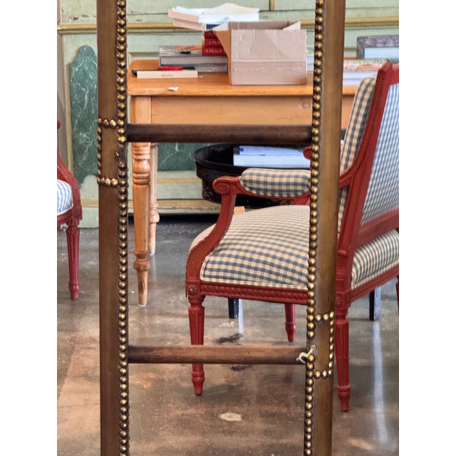 British Leather and Brass Studded Elephant Ladder For Sale - Image 13 of 15