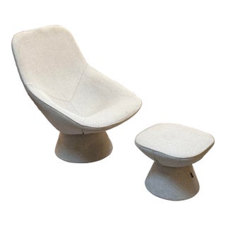 Luca Nichetto for Artifort Pala Swivel Chair + Ottoman, Set For Sale