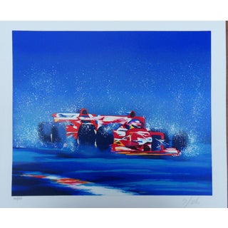 Victor Spahn, Formule 1 Duel de Ferrari, Screen Print For Sale
