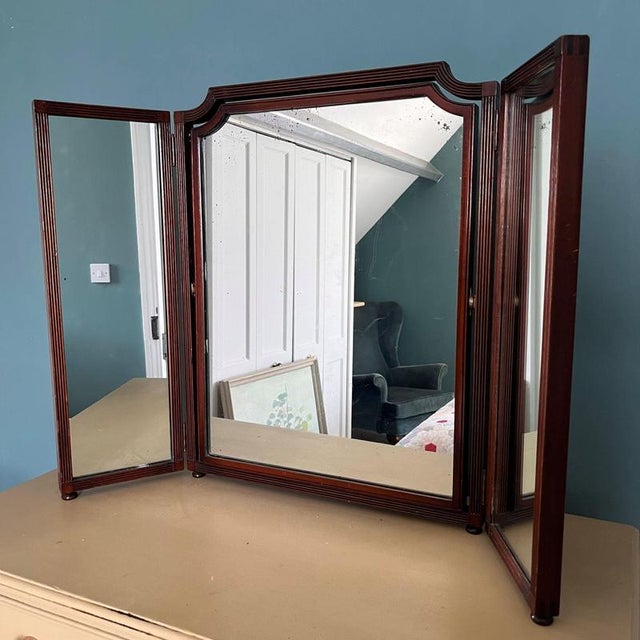 Vintage Triptych Mirror with Adjustable Centre Mirror For Sale - Image 6 of 12