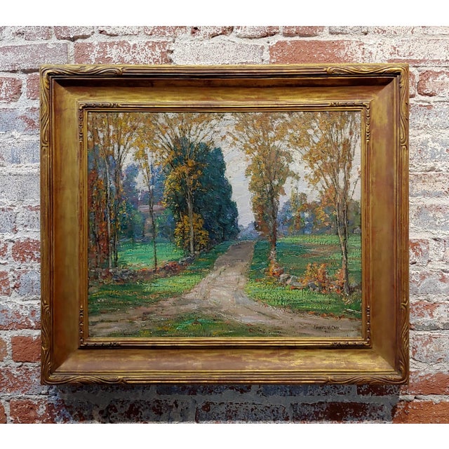 Samuel Harkness McCrea -Road to Stamford,CT - Impressionist Landscape -Oil Painting C.1913 For Sale - Image 10 of 10