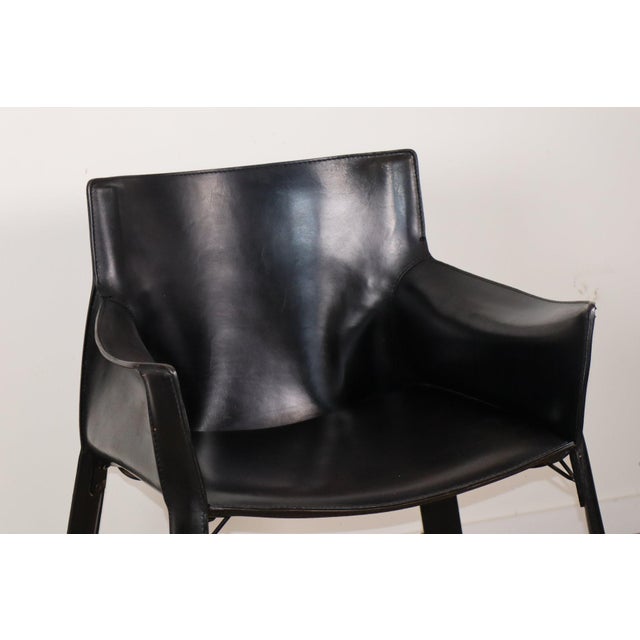Vintage Black Leather Armchair, 1980s For Sale - Image 14 of 18