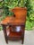 Vintage mahogany nightstands tiered for lamp on upper level extra space on lower level with drawer for storage. tapered legs