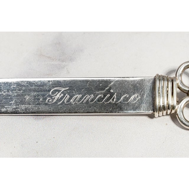Handmade Vintage Sterling Silver 925 Luxury Desk Letter Opener Sculptural Openwork Floral Handle For Sale - Image 9 of 10