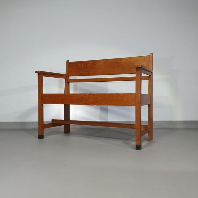 Wood Hague School Art Deco Bench, 1930s For Sale - Image 7 of 18