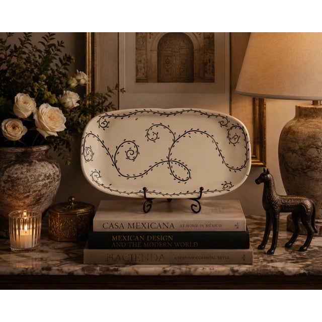 An elegant handcrafted serving platter by celebrated Mexican designer and silversmith Emilia Castillo, created in Taxco,...