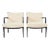 Pair of Modern Cerused Oak Faux Bamboo Bouclé Armchairs For Sale