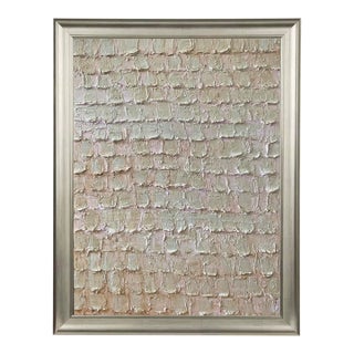 Neutral Textured Abstract Painting, Plaster Style Wall Art, Minimalist Beige Blush Art, Modern Coastal Decor, Framed Original Art For Sale