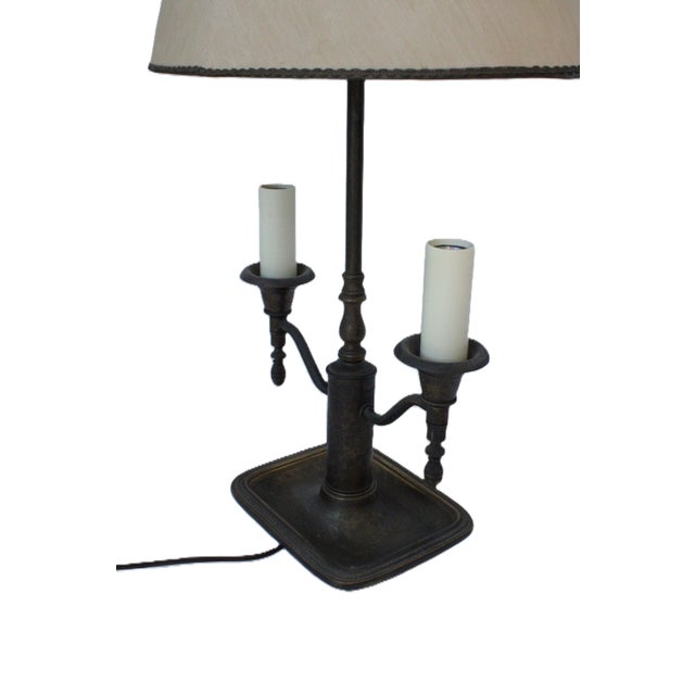 Fredrick Cooper French Bouillotte Table Lamp/Unlaqured Brass For Sale - Image 4 of 9