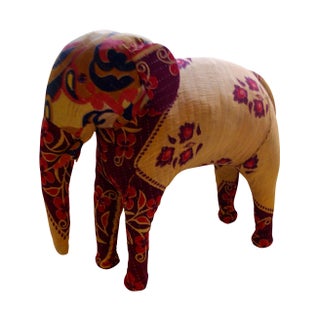 Vintage Kantha Quilt Elephant For Sale