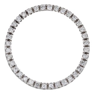 0.47ctw Diamond Eternity Circle Pendant 14k White Gold Floating Drop For Sale