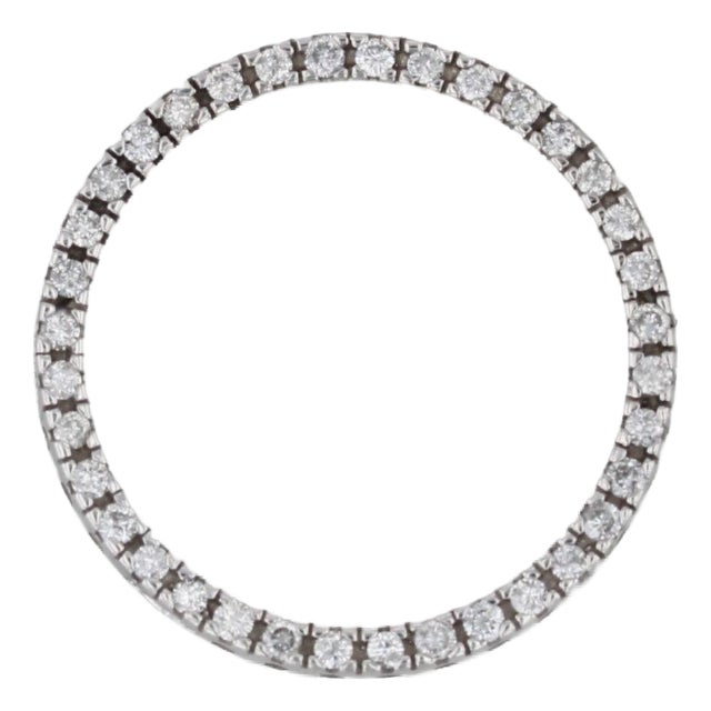 0.47ctw Diamond Eternity Circle Pendant 14k White Gold Floating Drop For Sale