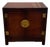 Vintage White Furniture Chinoiserie Style Burl Wood & Lacquer Accent Storage Cabinet For Sale