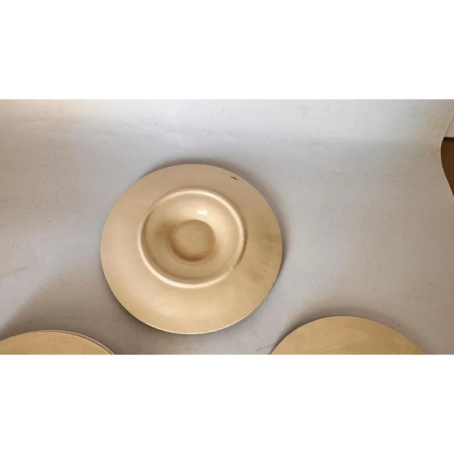 Beige 19th Century Green, White & Brown Glaze Majolica Oyster Plates, Set of 4 For Sale - Image 8 of 14