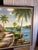 Wood Large Mid-Century Style Coastal Tropical Palm Tree Landscape Oil Painting - Framed Fine Art For Sale - Image 7 of 10