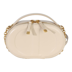 Cream Calfskin CD Signature Oval Crossbody Camera Bag