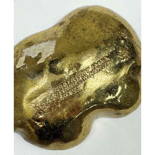 Vintage 1940s Virginia Metalcrafters Brass Lotus Leaf Dish For Sale - Image 11 of 11