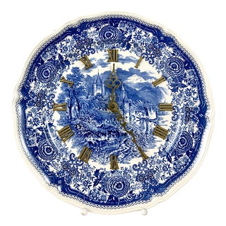 Vintage Burgenland Blue Wall Clock from Villeroy & Boch, 1980s For Sale