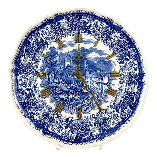 Vintage Burgenland Blue Wall Clock from Villeroy & Boch, 1980s For Sale