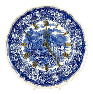 Vintage Burgenland Blue Wall Clock from Villeroy & Boch, 1980s