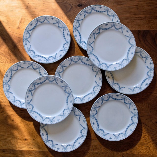 French Juliana Dessert Plates from Sarreguemines, 1888, Set of 9 For Sale - Image 11 of 11