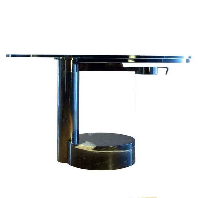 Mid-Century Modern Round & Oval Dining Table with Glass & Black Top by Mario Mazzer for Zanette For Sale - Image 3 of 14