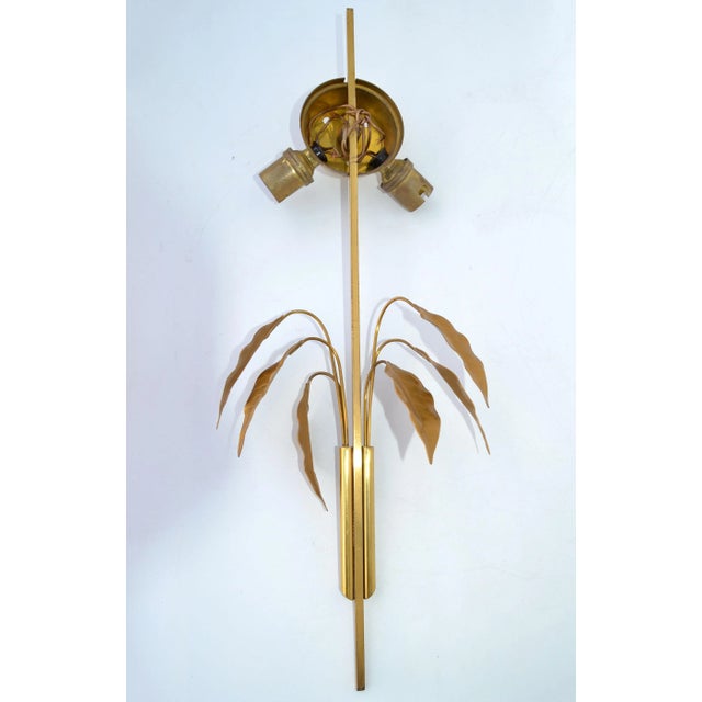 Maison Charles Style Gold Leaf and Brass Tree Leaves Sconces, Wall Lights - Pair For Sale - Image 9 of 13