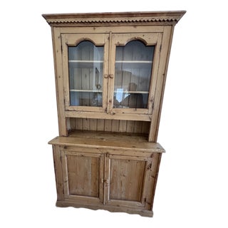 Antique English Pine Kitchen Dresser (Hutch) For Sale
