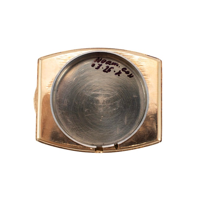 Metal Antique Art-Deco Rolex 26mmx38mm Tonneau Sub Seconds Arabic 9k Gold Manual Watch For Sale - Image 7 of 12