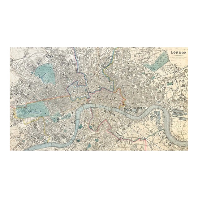 Map of London, England & Thames by Edward Stanford, 1857 For Sale