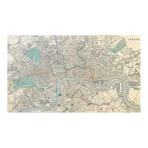 Map of London, England & Thames by Edward Stanford, 1857