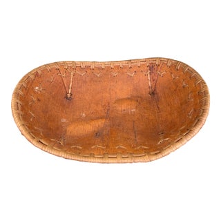 Vintage Likely Native American Birch Bark and Sweetgrass Hand-Sewn Bowl For Sale