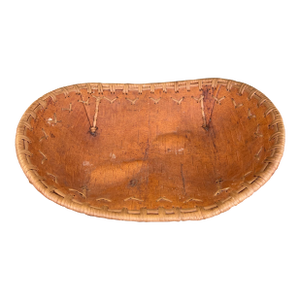 Vintage Likely Native American Birch Bark and Sweetgrass Hand-Sewn Bowl