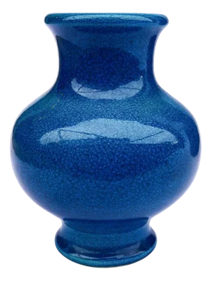 Blue Ceramic Vase by Pol Chambost , 1970s