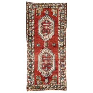 Vintage Mid-Century Turkish Oushak Rug - 4′10″ × 10′6″ For Sale