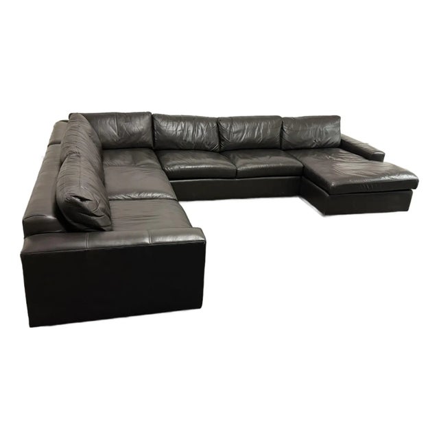Design Plus Gallery presents the Metro Leather Chaise Sectional from Room & Board. Upholstered in dark brown leather, this...