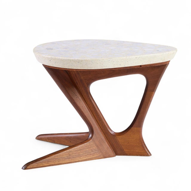 Brown Harvey Probber Mid Century Walnut and Terrazzo Side End Table For Sale - Image 8 of 9
