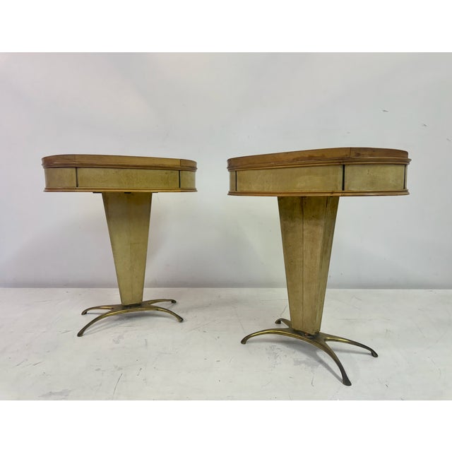 Italian Parchment Bedside Tables or Nightstands, 1950s, Set of 2 For Sale - Image 6 of 17
