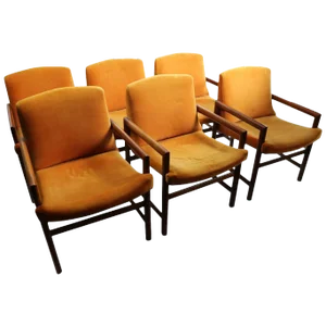 Rosewood Frame Dining Chairs by Baughman - Set of 6