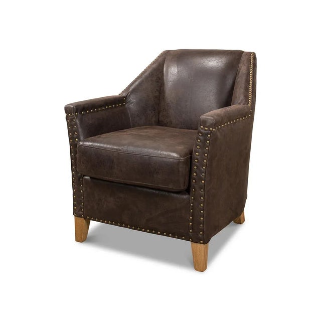 Eclectic Modern Leather Armchair For Sale - Image 11 of 11