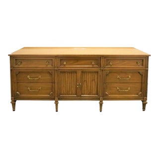 Mid 20th Century Vintage Mid Century French Regency Walnut Triple Dresser For Sale