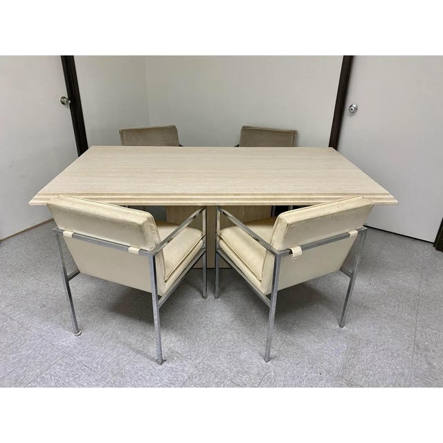 Minimalist Milo Baughman-Style Chrome Armchairs, Set of 4 For Sale - Image 12 of 13